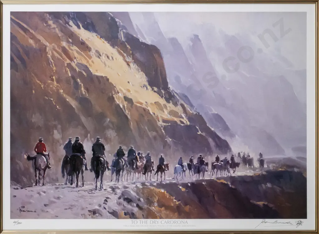 framed and signed Peter Beadle print 4/300 "To The Dry Cardrona" H-340 W-490 Image 1++