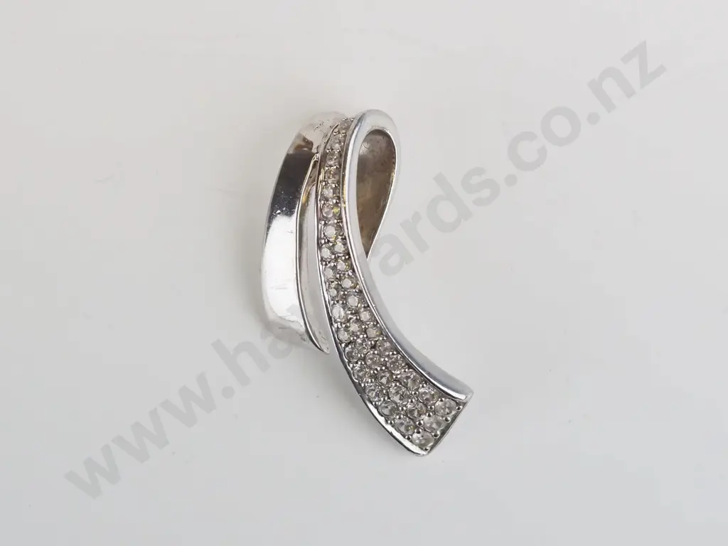 silver cz pendant stamped 925 no chain Image 1++