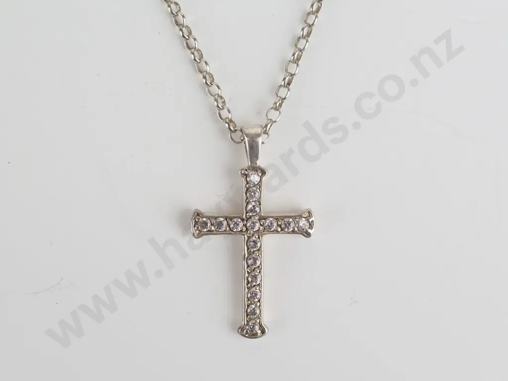 silver cross necklace no marks Image 1++