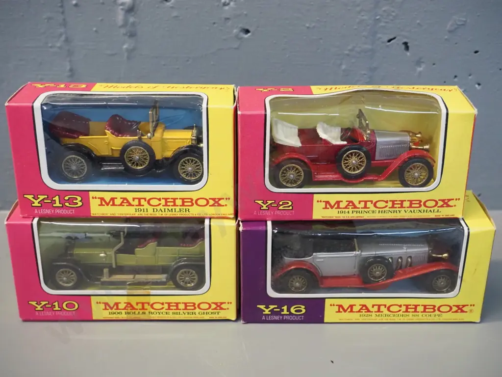 4 Matchbox Models of Yesteryear die-cast vintage cars in original boxes Image 1++