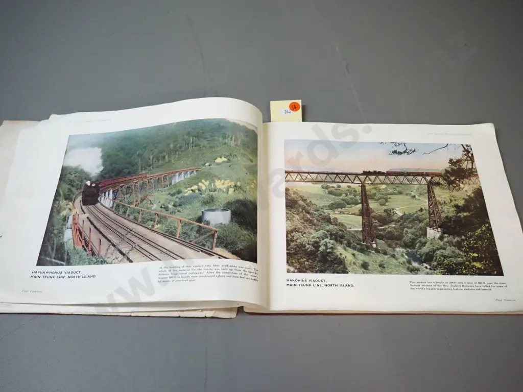 1937 New Zealand Railways scenic publication - cover in poor condition, some pages separated or damaged, images mostly Image 1++