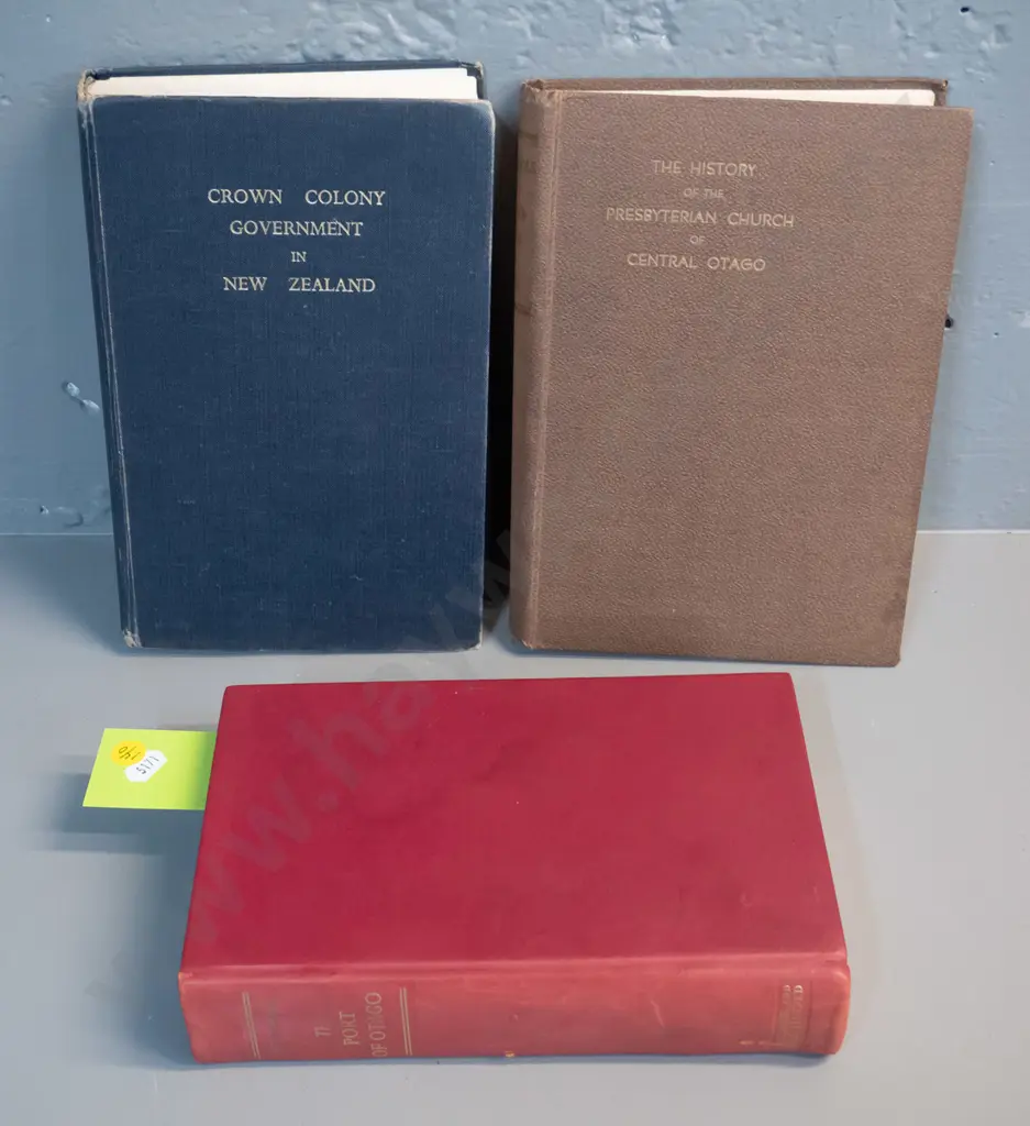 3 books: AH Mclintock's The Port of Otago (1951 signed limited edition of 150) and 1958 Crown Colony Gov't in NZ & 1936 Image 1++