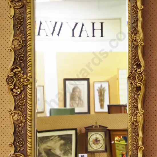 very ornate gilt framed bevelled edge wall mirror H-1130 W-830