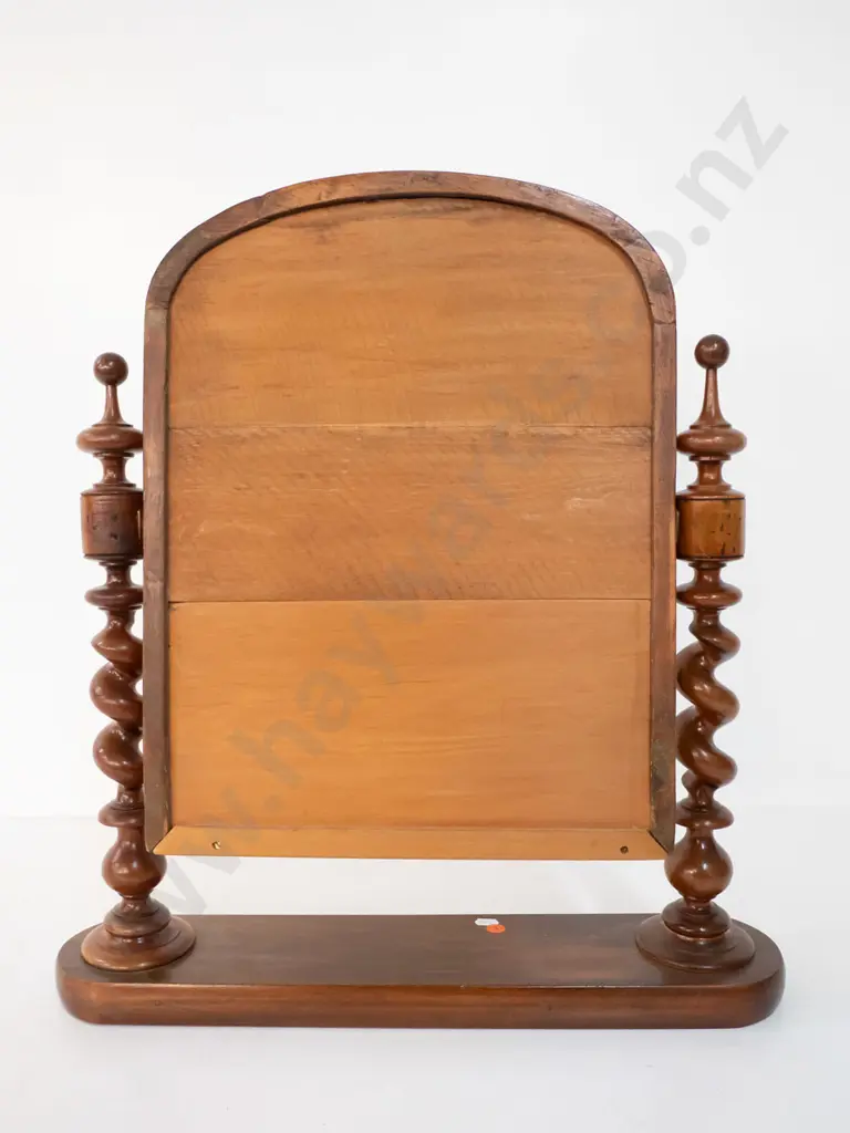 vintage dressing table cheval mirror with twist turned supports H-570 W-520 Image 1++