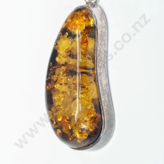 amber necklace stamped 925