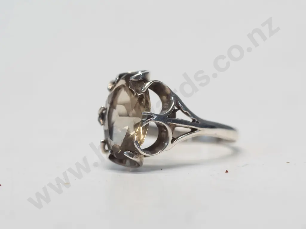 silver clear stone ring stamped Image 1++