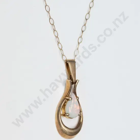 opal necklace stamped 375