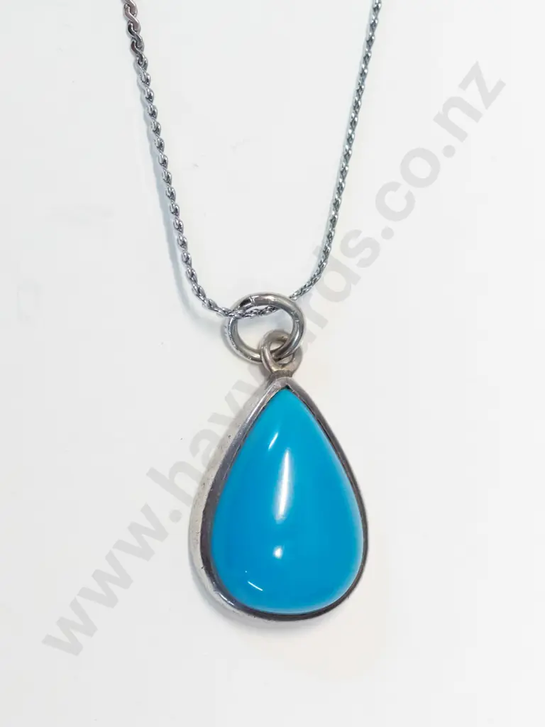 turquoise necklace chain stamped 925 Image 1++