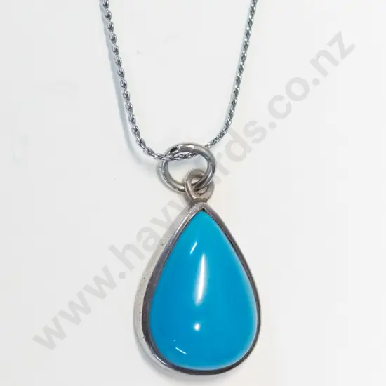 turquoise necklace chain stamped 925