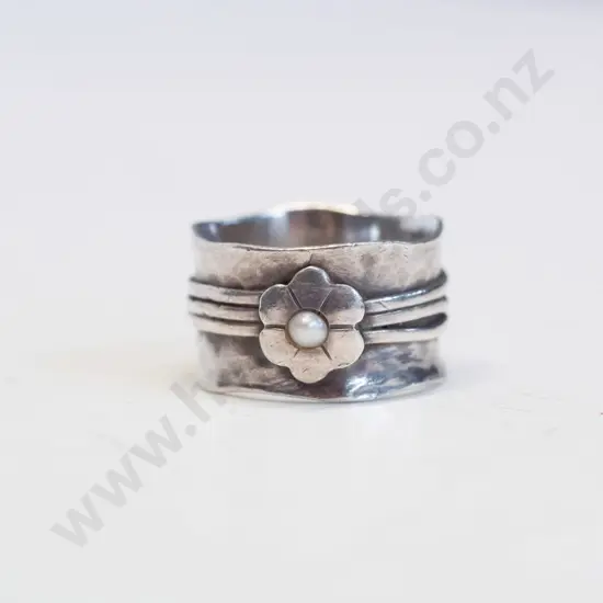 wide silver ring stamped 925