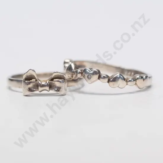 2 silver rings bothstamped 925