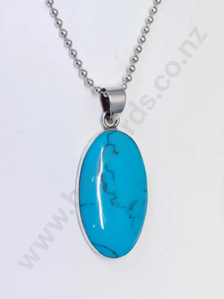 silver turquoise necklace stampd 925 Image 1++