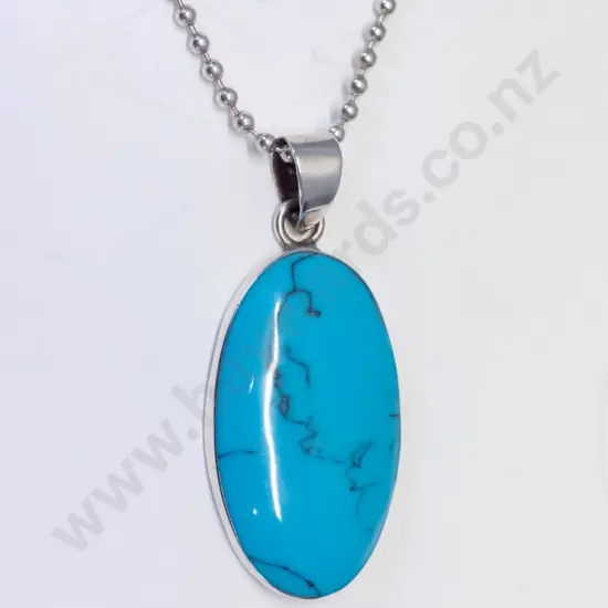 silver turquoise necklace stampd 925