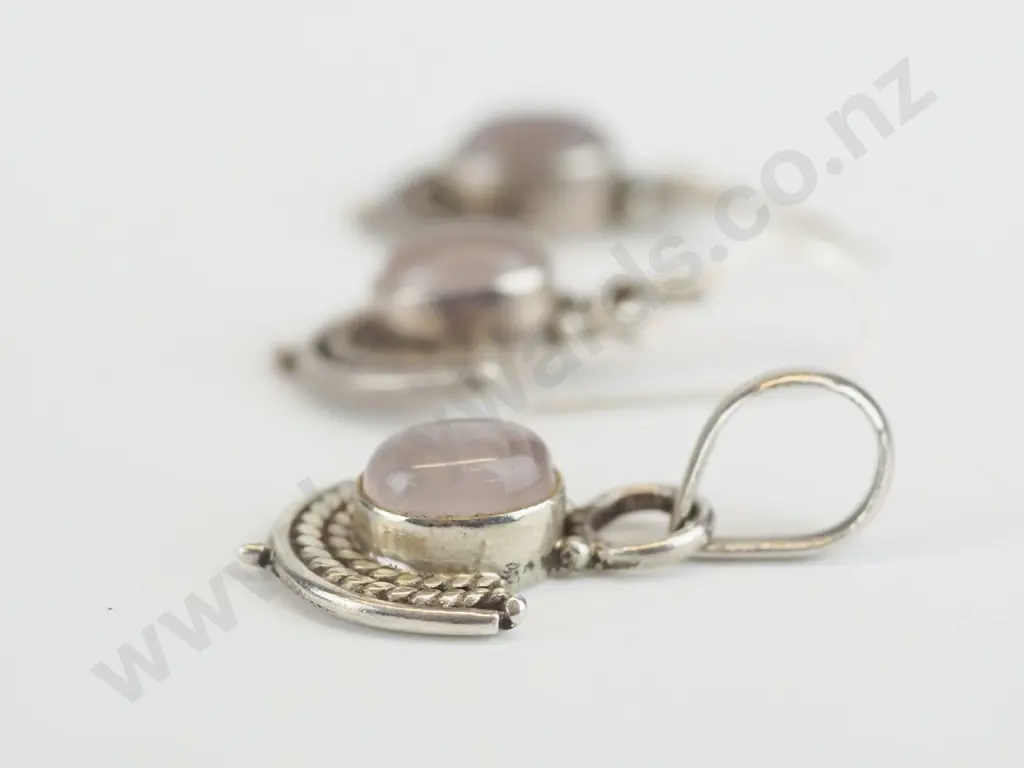 silver necklace [no chain] & matching earrings stamped 925 Image 1++