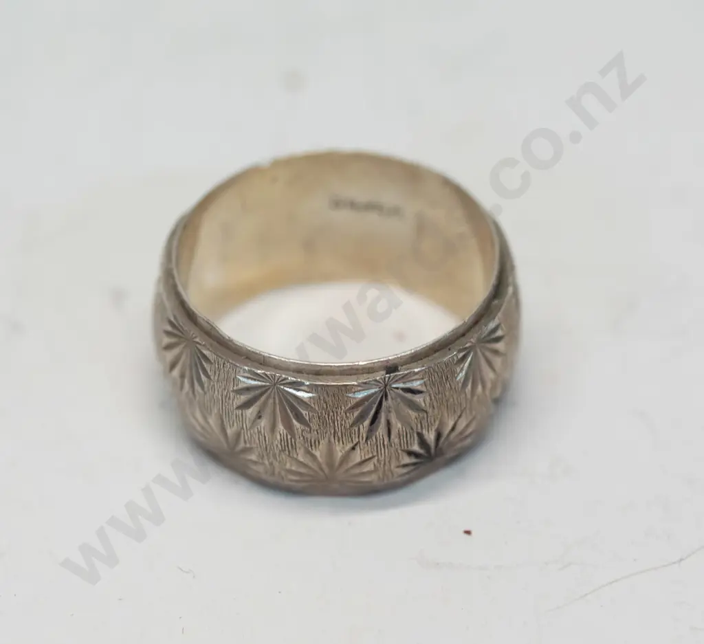 silver ring stamped silver Image 1++