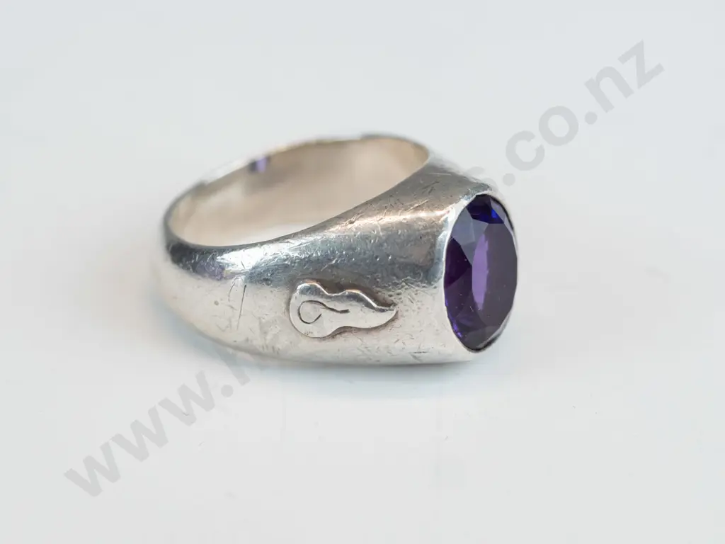 silver amethyst ring stamped 925 Image 1++