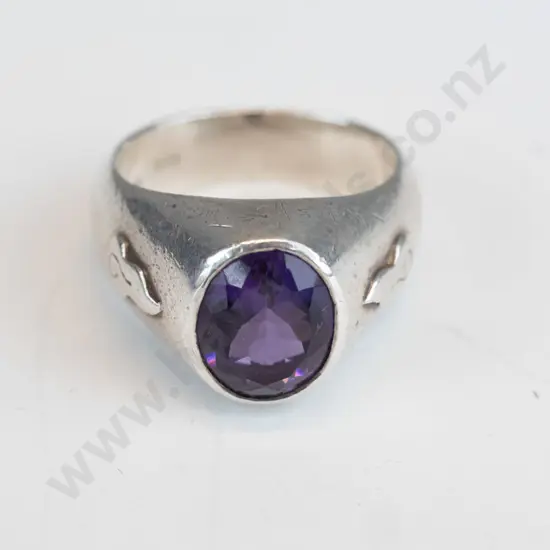 silver amethyst ring stamped 925