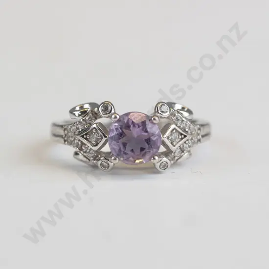 silver amehtyst ring stamped S925