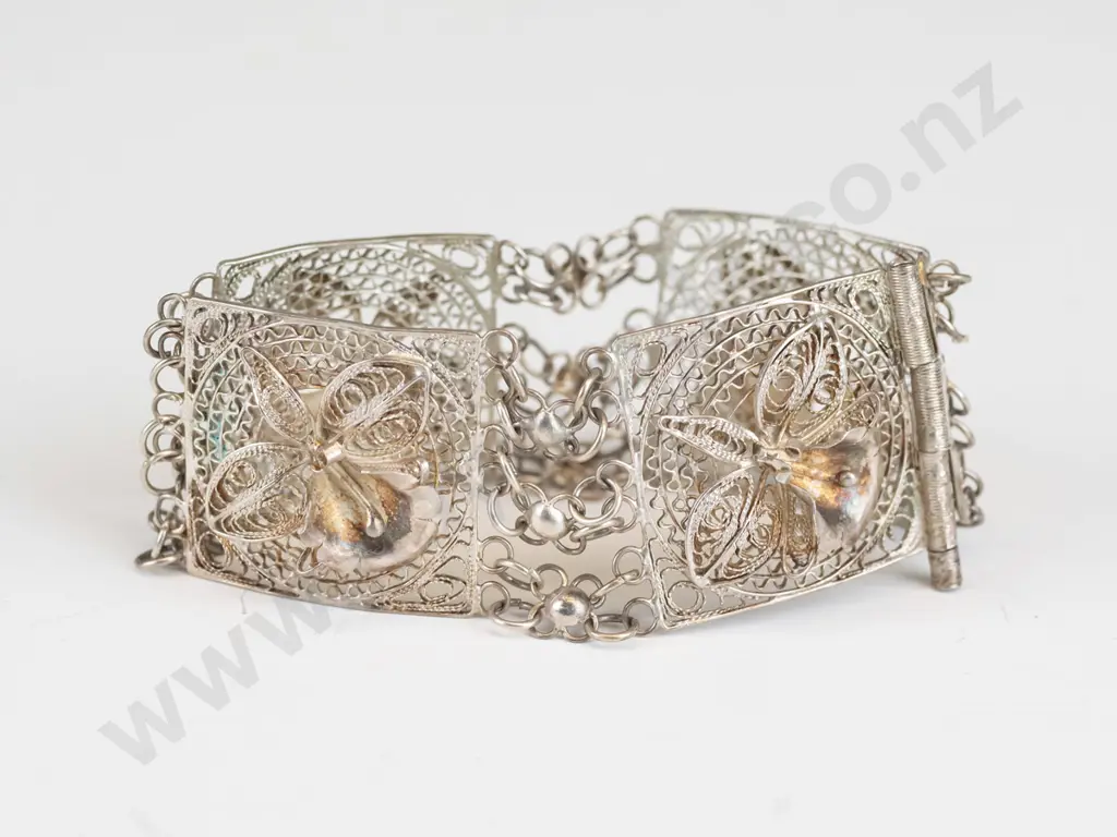 filagree bracelet stamped sterling silver Image 1++