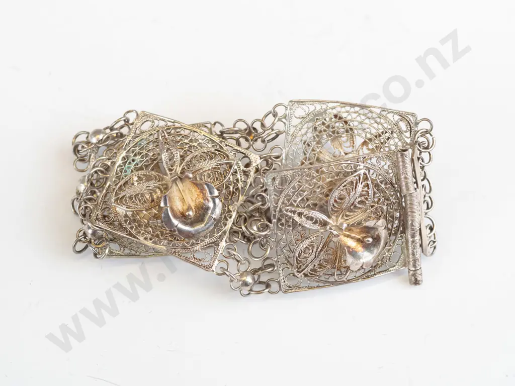 filagree bracelet stamped sterling silver Image 1++