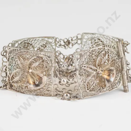 filagree bracelet stamped sterling silver