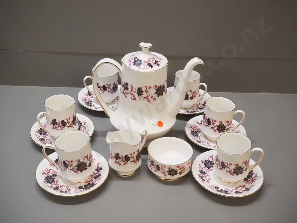retro Paragon "Michelle" pattern 15-piece coffee set including coffee pot H-240 Image 1++