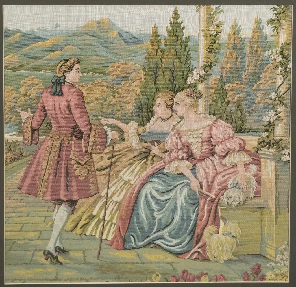 framed tapestry - ladies and gentleman H-470 W-470 Image 1++