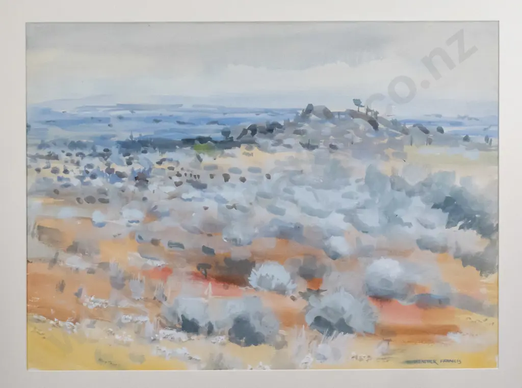 Heather Francis 1989 - framed watercolour "Golden Gully" H-540 W-730 Image 1++