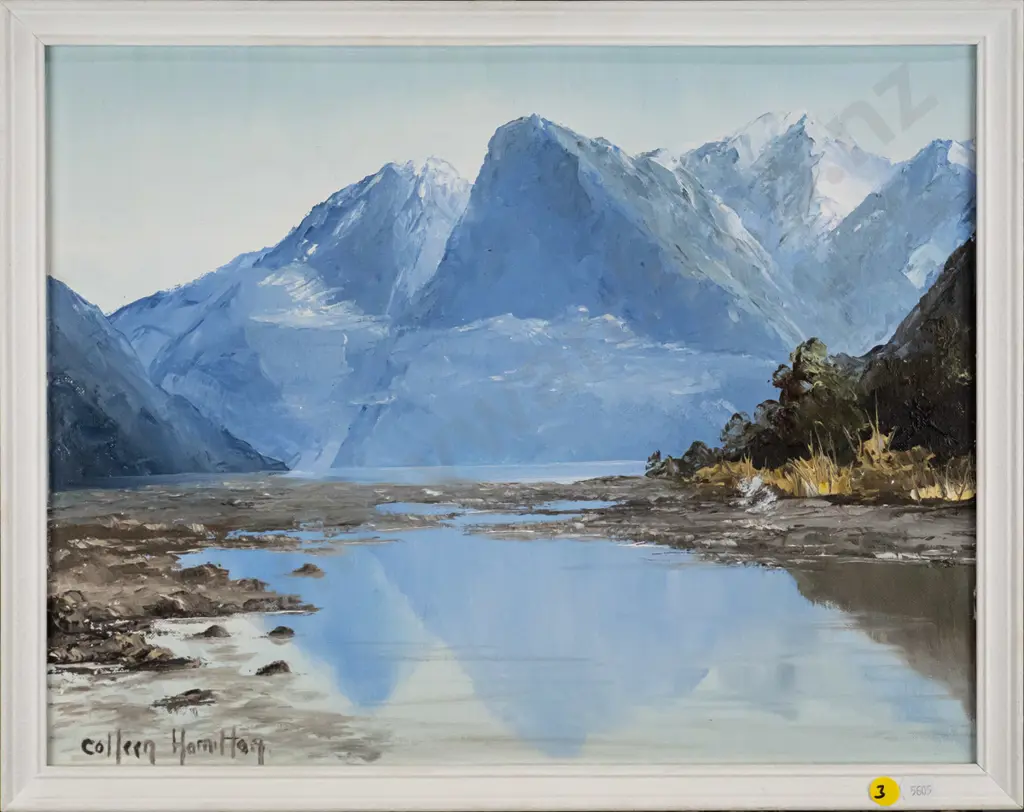 Colleen Hamilton - framed oil - Lion and Pembroke, Milford H-340 W-440 Image 1++