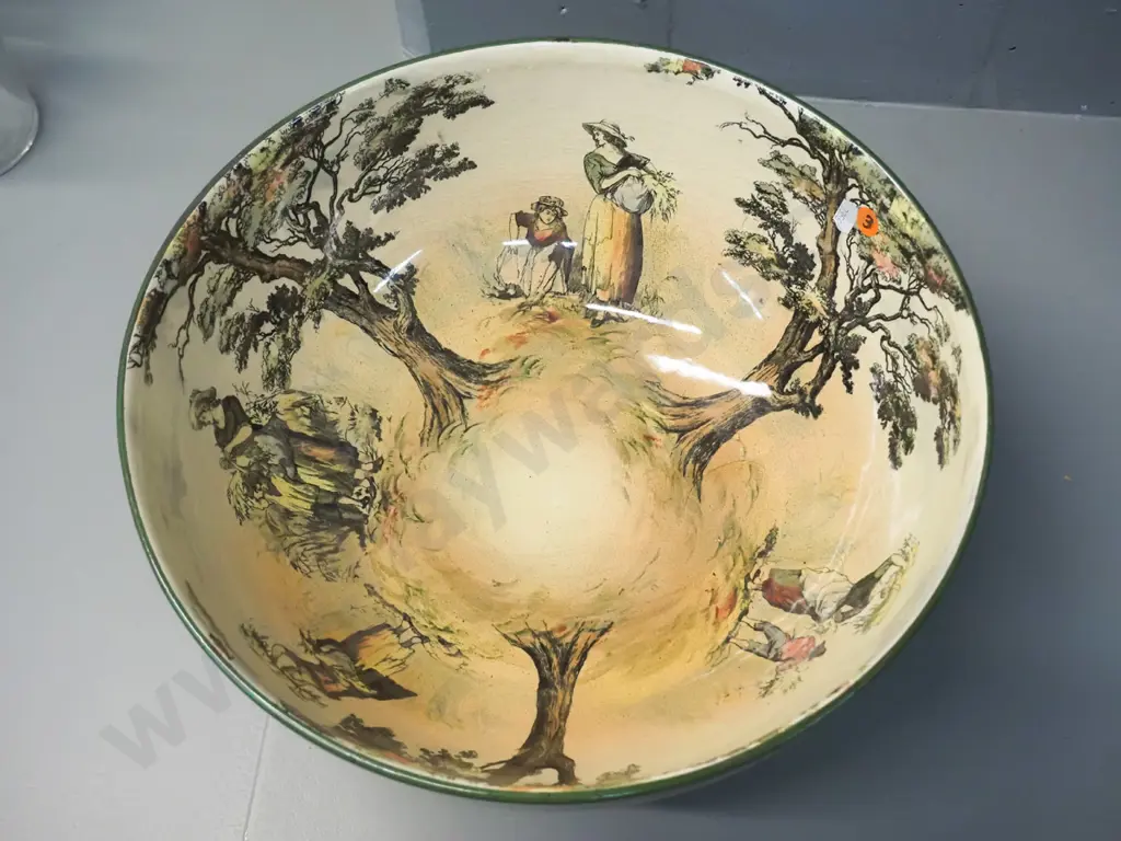 Royal Doulton "Gleaners" very large  footed bowl - has chip and crack H-210 D-355 Image 1++