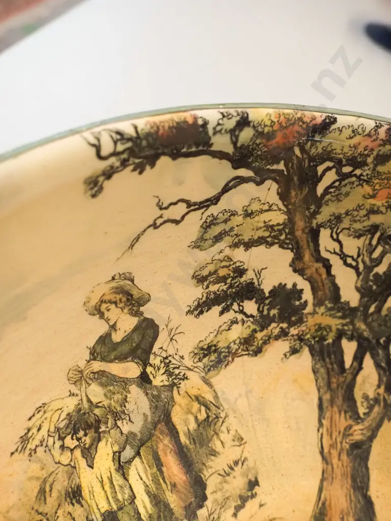 Royal Doulton "Gleaners" very large  footed bowl - has chip and crack H-210 D-355 Image 1++