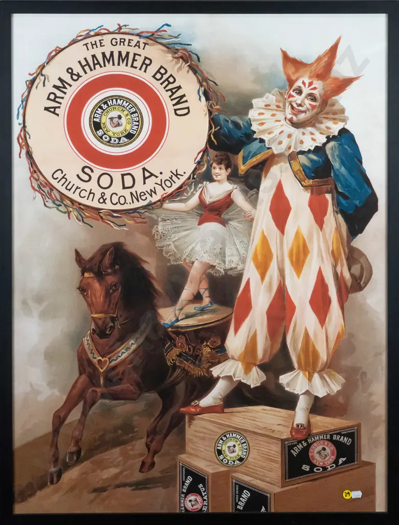 framed reproduction advertising  poster - The Great Arm & Hammer Brand Soda H-800 W-600 Image 1++