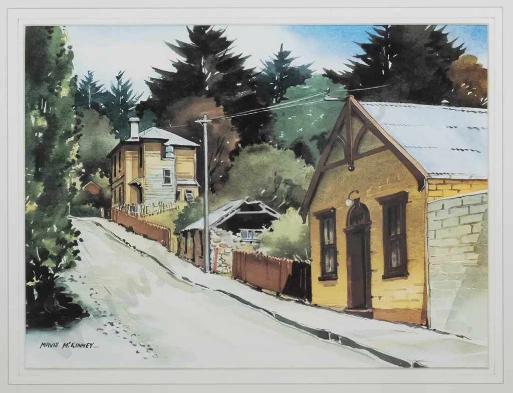 framed Mavis McKinney print  - St Bathans H-300 W-400 Image 1++