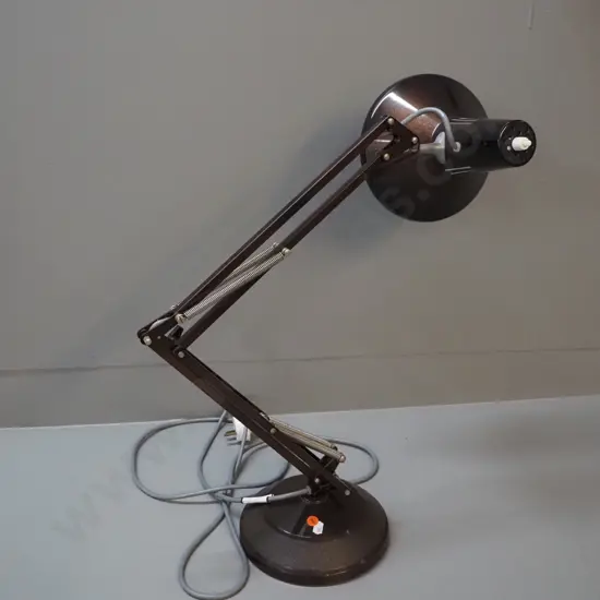 brown Superlux anglepoise lamp - shade is D-190. Has been assembled to point upwards or sideways.