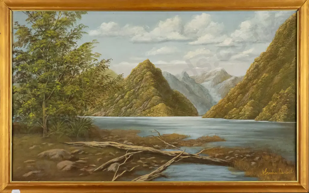 Sandra Wedlock - framed oil - Mitre PeakH-380 W-520 Image 1++