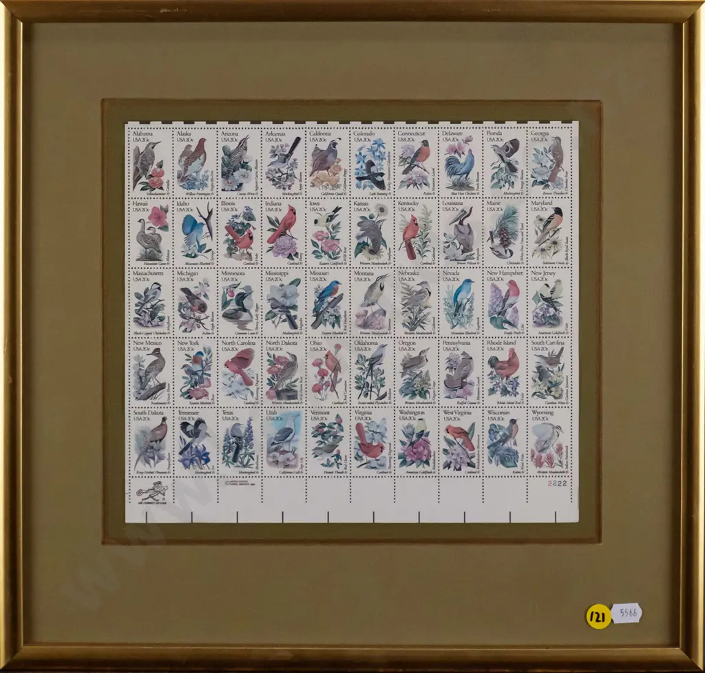 framed USA states stamps H-225 W-255 Image 1++