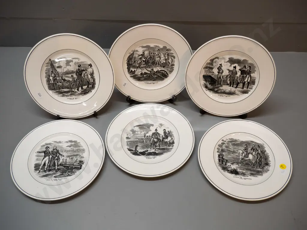 set of 6 vintage (French?) Napoleonic war scenes collector plates D-210 Image 1++