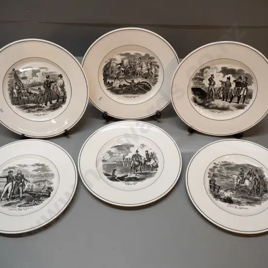 set of 6 vintage (French?) Napoleonic war scenes collector plates D-210
