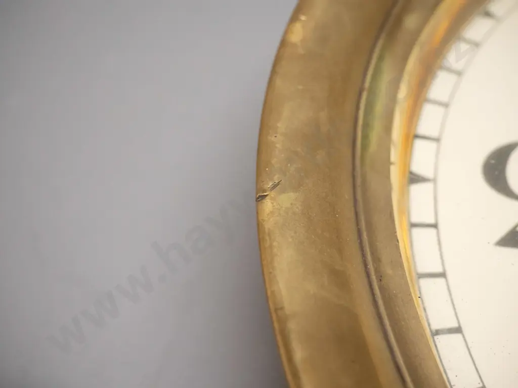 wall clock in heavy brass case, face marked Synchronome, has quartz battery movement - either vintage with Image 1++