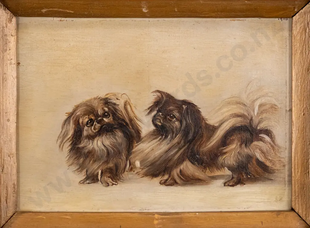 E  Boyd 1910 - framed oil "Good Morning" H-120 W-170 Image 1++