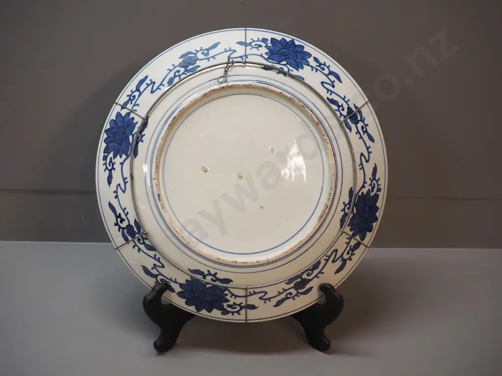 large oriental style wall charger with integrated wire hanger, decorated on back as well D-410 Image 1++