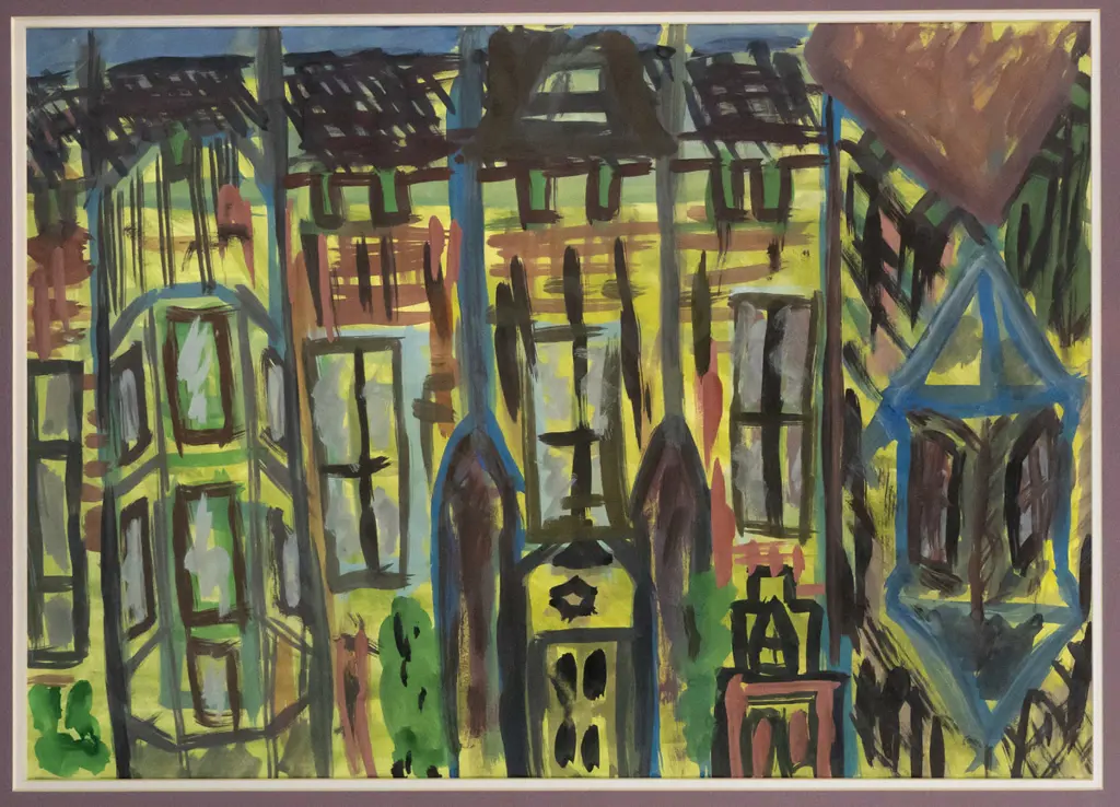 framed watercolour - buildings H-400 W-570 Image 1++