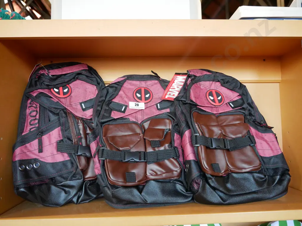 3 x Marvel Deathpool backpacks Image 1++