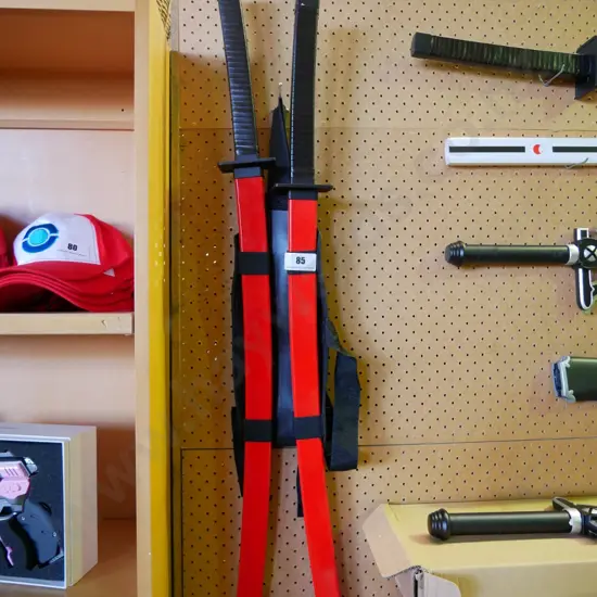 Deadpool double katana swords and holder