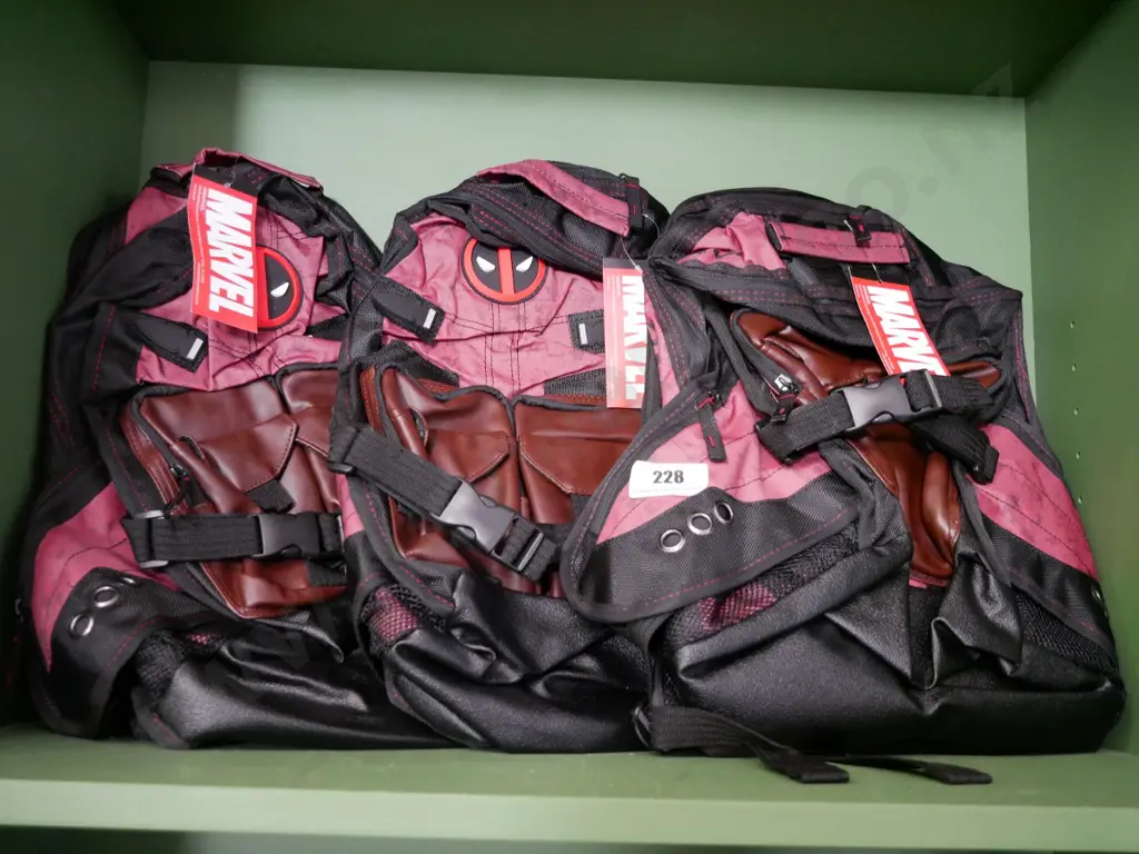 3 x Marvel Deadpool backpacks Image 1++
