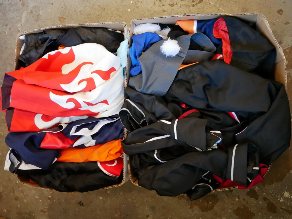 2 boxes of opened costumes - orange dots Image 1++