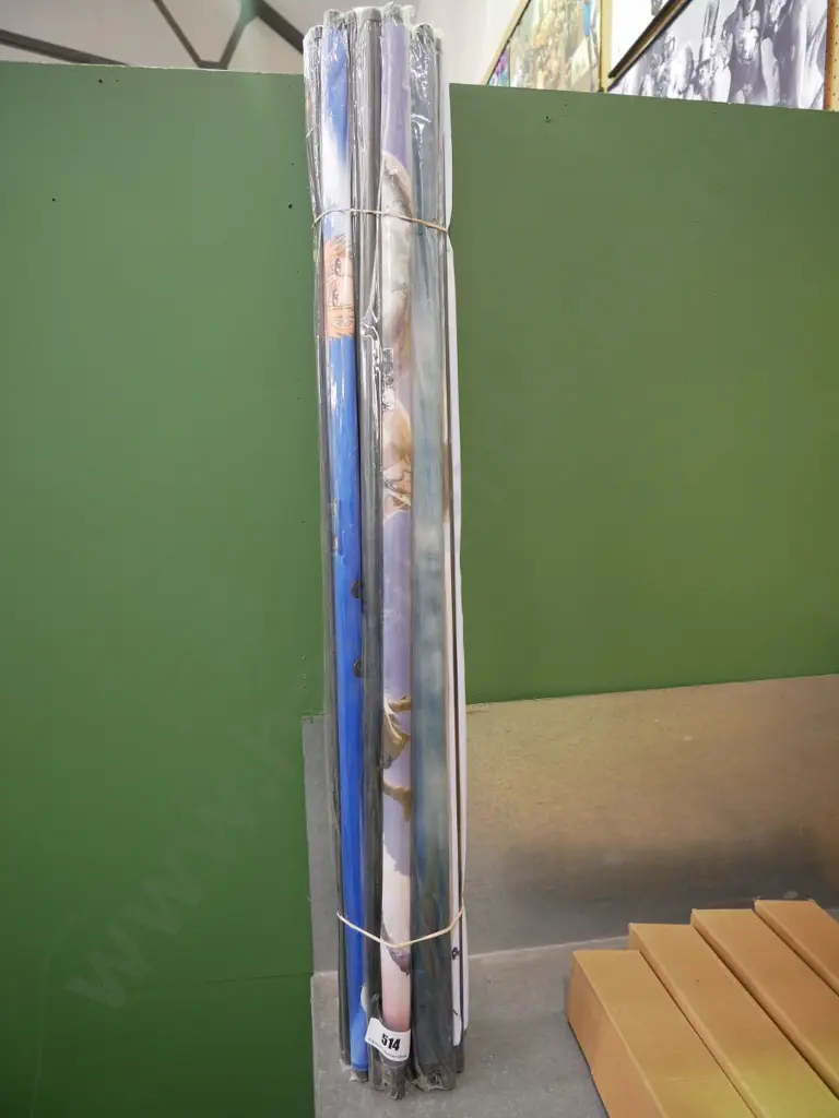 bundle of wall hanging prints on scrolls Image 1++