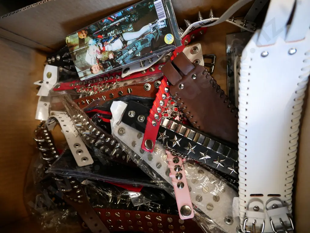 box of studded bracelets, chokers etc. Image 1++