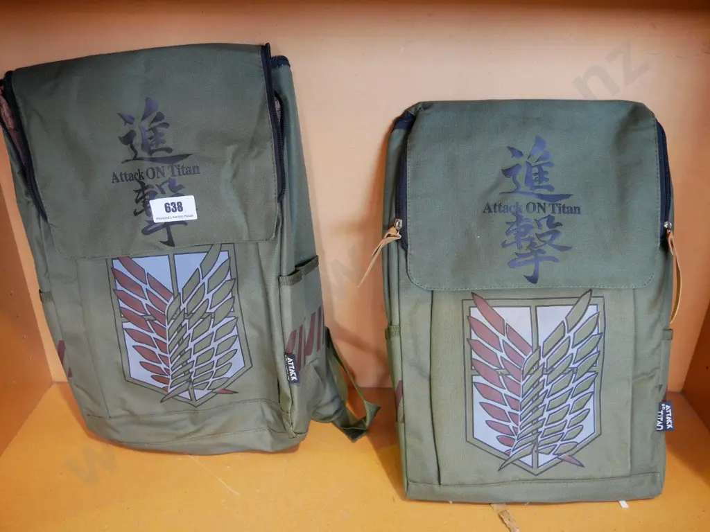 2 x Attack on Titan backpacks Image 1++
