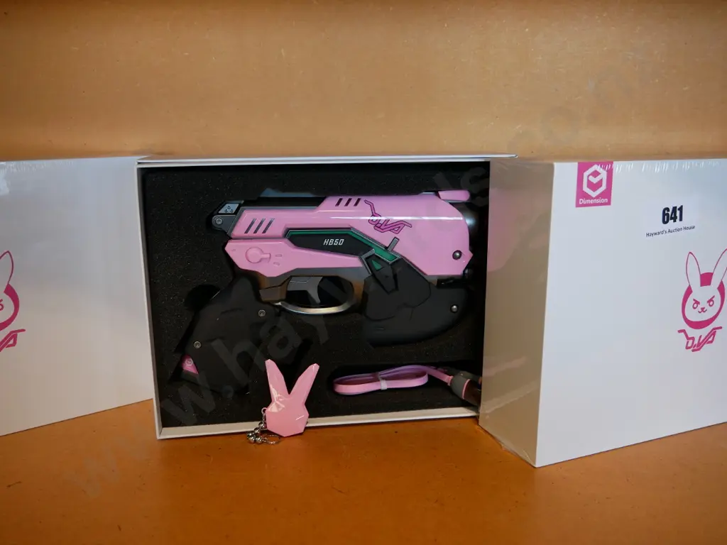 3 x Overwatch pink DVA power bank light guns Image 1++